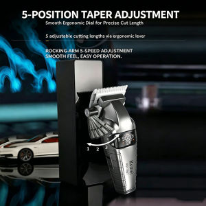 Kemei | KEMEI KM-1667 Trimmer Professional 10W 9000RPM Motor Rechargeable Hair Clippers DLC Blades LED Display Trimmer Man