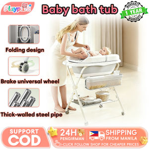 Baby bath tub Foldable with Stand 2-in-1 Sit & Lie Modes Anti-Slip for Newborn to Toddler
