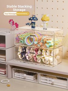 TUCHANG | Transparent Segmented Organizing Box For Kids Hair Accessories