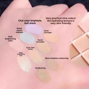 Long-lasting Nine-color Concealer Palette for Pimples Dark Circles Tear Groove Brightens Skin Tone Makeup Student Party
