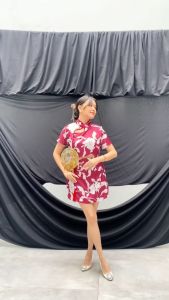 6299 Marsya Silk One Set Skort Setelan Wanita Cheongsam CNY