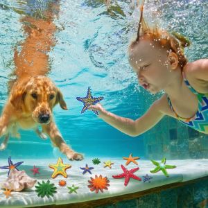 Diving Pool Toys Colorful Starfish Underwater Pool Toys Soft Rubber Dive Throw for Kids Summer Swimming Pool Party Favors