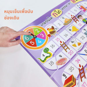 เกมบันไดงู ก-ฮ ขนาดใหญ่มาก 50*70 cm. เป็นพลาสติกทั้งชุด บันไดงู บอร์ดเกมเด็ก 2WinBookToys