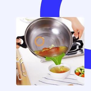 ALL U CAN BUY ซิลิโคน ซิลิโคนช่วยเทน้ําซุป ซิลิโคนปากกว้าง อุปกรณ์ซิลิโคนสําหรับเทซุป สีเขียว