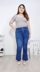 Celana Jeans Cutbray Wanita Jumbo Melar Kekinian