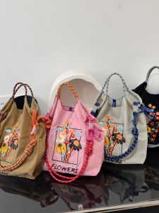 Large Capacity Womens Crossbody Bag Commuter Underarm Single Shoulder Tote Bag Nylon Strap Detachable Double Handle Handbag