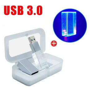 Jaster | Silver Gold Black Crystal High Speed USB Flash Drive 128GB with LED Light Memory Stick 64GB Pen Drive 32GB 16GB 8G Creative Gift