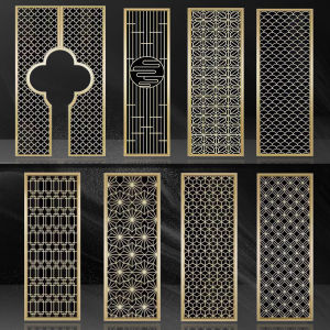 New Chinese Style Stainless Steel Latticed Hall Divider and Background Wall Screen