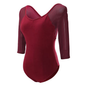 Đồ Tập Múa Ba Lê Liền Thân Gợi Cảm Dành Cho Nữ Thiết Kế Phối Màu Chất Liệu Nylon Đàn Hồi Kiểu Dệt Ren Dành Cho Người Lớn Và Thiếu Nữ.