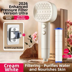 MUGE | Filtered Beauty Skin Shower Head Chlorine Removal Anti-Bacterial