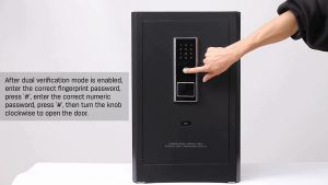 Vusign Deli Heavy Duty Anti-Theft Security Box with Fingerprint Scanner Security Money Safe Box Peti Besi