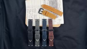 20mm 22mm 24mm 26mm Handmade First Layer Cowhide Leather Watch Band Brown Black Strap for Panerai for Omega Men Sport Bracelets