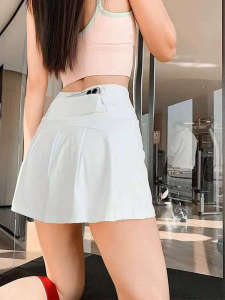Womens Yoga Shorts Skirts Running Fitness Tennis Half-length Shorts Breathable Quick-dry Ultra-elastic Nylon Sports Skirts