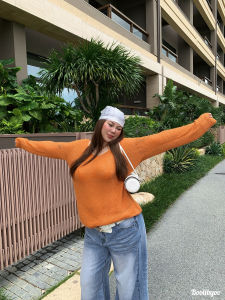 Plus Size Loose Casual V-Neck Knitwear