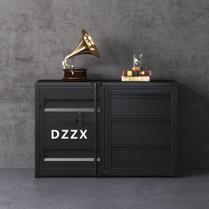 Industrial Style Office Dining Room Iron Art Restaurant Beverage Cabinet Heavy Duty Storage Cabinet with Drawers for Home