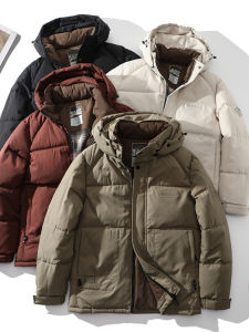 เสื้อแจ็คเก็ตผ้าฝ้ายมีฮู้ดสำหรับผู้ชาย ทรงหลวม ปกติ แขนยาว ปกติ ฤดูหนาว 2025 ฤดูใบไม้ร่วง ปกติ แฟชั่น ฤดูใบไม้ร่วง