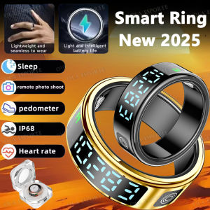 2025 Smart Ring with Display Screen and Touch Wireless Charging Health Manager 5 ATM Waterproof For Men Women Rings R12 R11