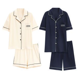 MiiOW | Pure Cotton Sleepwear Womens Short Sleeve Open Cardigan Thin Home Clothes Set Couple Summer New Style MiiOW Cat Person