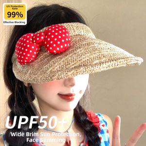 BAOYINFEI | Polka Dot Bow Decorated UV Protection Summer Hat with Large Brim