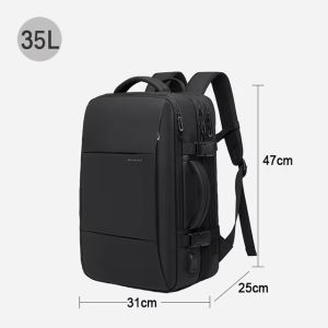 Bange | Ba Lô Du Lịch Có Thể Mở Rộng BANGE Dành Cho Nam Nữ Có Cổng Sạc USB Chống Thấm Nước Túi Đi Học Công Sở Dung Tích Lớn Cho Máy Tính Xách Tay 156 Inch