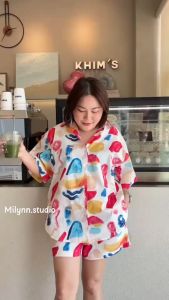 ชุดเซ็ท MS-370 ลายน่ารักเกินต้านสดใส  ใส่สบายสุด