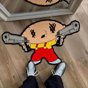 VIKAMA Cartoon Character Floor Mats Soft and Comfortable Bedroom Bedside Rugs Non-Slip Entryway Doormats Home Decor