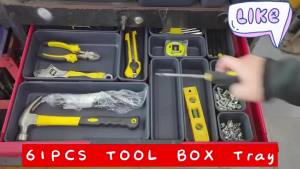 5 Sizes Tool Box Organizer Tray Divider Set Drawer Organizer Bin Garage Organization and Storage Toolbox Rolling Tool