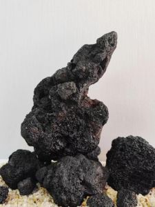 Black Magma Rock Aquarium Landscape Fake Mountain Filter Purification Volcanic Rock Vegetable Symbiosis Textured Ornament
