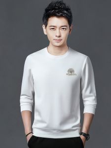 ROMON | Loose Long Sleeve Round Neck Mens Sweatshirt Casual Bottom Shirt Spring Autumn Youth Fashion Urban Style Antibacterial T-shirt