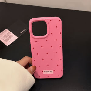 Simple Dot Patterned iPhone Case with Camera Button Female Style Protection for Apple 16Promax 15 14 Soft Shell 13 Cartoon Design