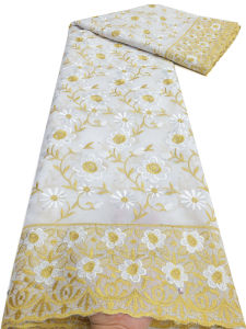 African Cotton Lace Fabric 2025 High Quality Swiss Voile Lace In Switzerland Nigerian Lace Fabrics For Wedding Dress LY4301