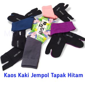 Kaos Kaki Jempol Wanita Soleha Remaja Dewasa Polos Tapak Hitam Murah