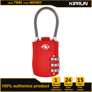 KIPRUN TSA Approved Luggage Lock 3-Digit Metal TSA Customs Code Cable Lock Keyless Password Padlock Travel Suitcase Duffle Bag Locker Combination Lock