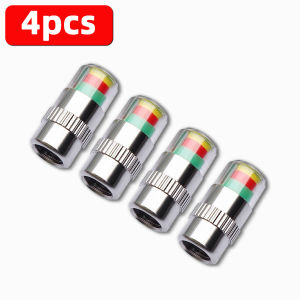 PINMOAPO 4/8PCS Tire Pressure Indicator Valve Caps Car Tire Pressure Monitor Caps Visual Alert Air Stem Covers For Auto Motorcyc