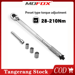 **【Stok Lokal】MOFOX Kunci Torsi Untuk Motor 1 2 inchi 1 Set Alat Tangan Kunci Pas Torsi Tipe Klik Drive 1/2\\\" Dapat Disesuaikan Ratchet 28-210 N.m dengan Set Lengan Bisa COD**