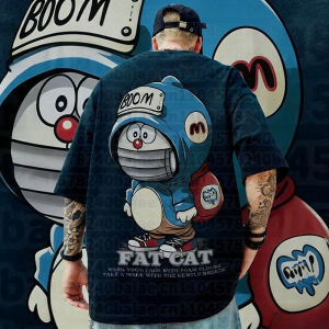52TOYS | 90-4XL Men T-Shirt Oversized Loose Fashion American Vintage Mask Kitty Cotton T-Shirt Simple Casual Tops Summer Loversclothes