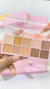 MINIPINK Baby Got Cheese Eyeshadow Palette 10 Colors Glitter Creamy Pigmented Eye Makeup MP060