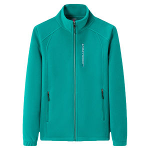 Sports Outdoor Fleece Coat Womens Autumn and Winter Thickening Sweatshirt Tup Cardigan Stand Collar Double-Sided Polar Fleece Jacket Mom Wear