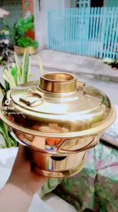Nồi lẩu cù lao inox mạ vàng kiểu dáng sang trọng- Lẩu than -Nồi lẩu cù lao inox