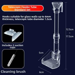 Acrylic Fish Feeder Tube Small Size Fish Food Dispenser Indoor Aquarium Pet Supplies Manual Fish Feeding Device