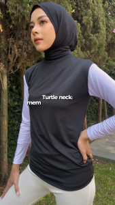 Zaneva - Najma Inner Manset Wanita Turtle Neck Tanpa Lengan Daleman Sportwear Muslimah Adem