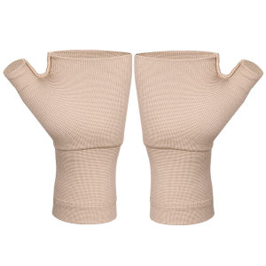 1Pair Arthritis Compression Gloves - Carpal Tunnel Relief for Typing & Daily Use- Breathable Support for Women Men (Black/Beige)