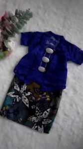 Kebaya Kids Newborn - 4Y Kebaya Budak Baju Raya Budak 2025 warna Royal Blue Colour