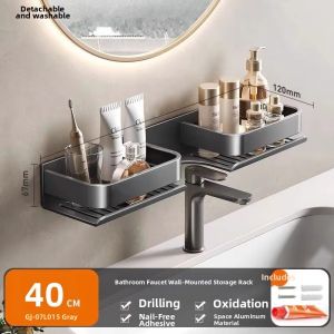 No-Drilling Wall-Mounted Bathroom Rack