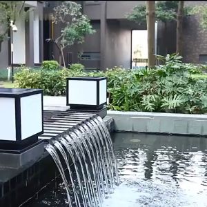 โคมไฟหัวเสา 3 สี Solar Garden Light โคมหัวเสาโซล่าเซลล์ ไฟสวนโซล่าเซลล์ ปรับได้