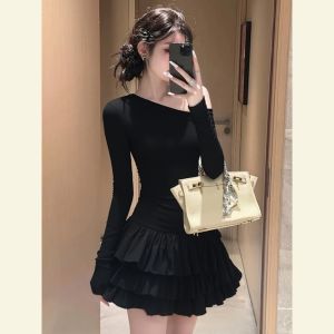 SHANGSHA | Summer High-End Shoulder Asymmetrical Dress
