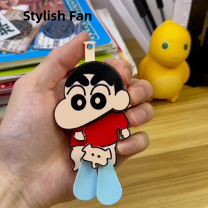 New Cartoon Doraemon Handheld Press Fan Keychain Holder Creative Hanging Ornament Cute Elephant Design Fashionable Accessory