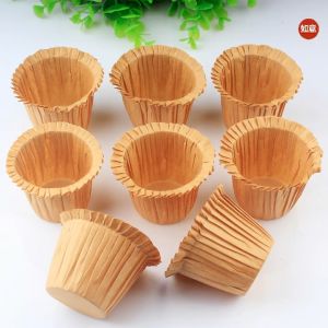 SUGA พร้อมส่ง ถ้วยกระดาษอบทรงหมวก ขอบจีบระบาย สีของแรง, ขนาด 4.2x5cm, ทนความร้อนสูง, อุปกรณ์เบเกอรี่, 50ชิ้น/1แพ็ค, COD SUR242