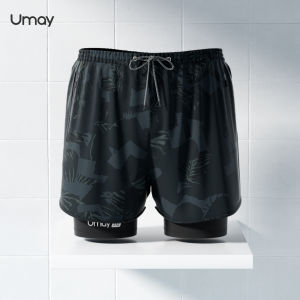 Umay | Mens 5/6 Length Anti-Embarrassment Quick-Dry Swim Trunks