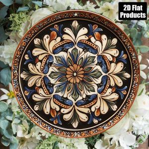 CIFbuy | 2D Flat 1pc Mandala Flower Theme Round Aluminum Sign Decorative Art HD 2D Aluminum Sign Retro Decoration
